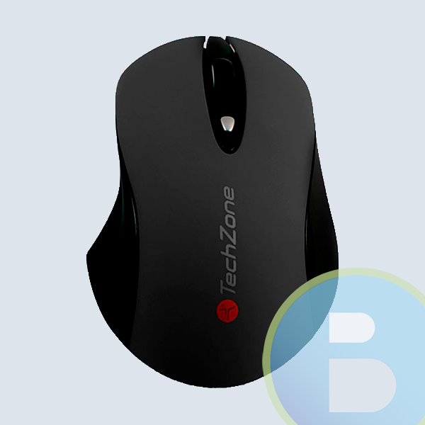 TZ16MOU01-INA - Mouse TechZone, Bater&iacute;as AAA, 3 Botones, Inal&aacute;mbrico, Negro