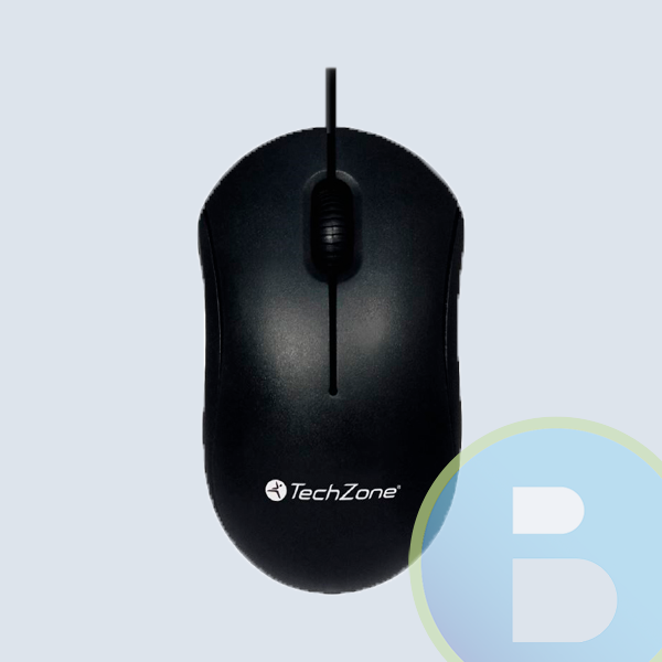Mouse Óptico TechZone, USB, 3 Botones, Negro