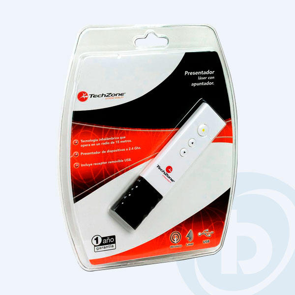 TZPL02 - Presentador Laser Con Apuntador Tech Zone, 10 mts.