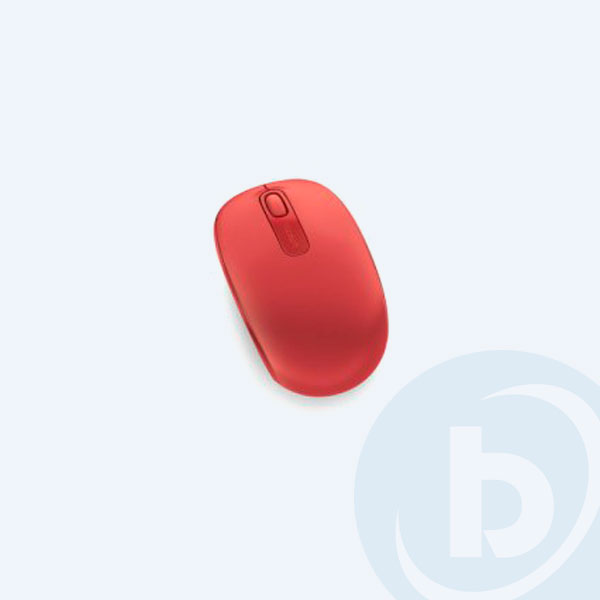 U7Z-00038 - Mouse &Oacute;ptico Microsoft Wireless Mobile 1850, USB 2.0/Inal&aacute;mbrico, 3 Botones, Rojo