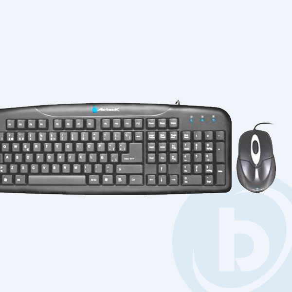 UETE-162 - Combo Cableado Acteck &Oacute;ptico AK2-2300: Teclado y Mouse, PS2, Negro