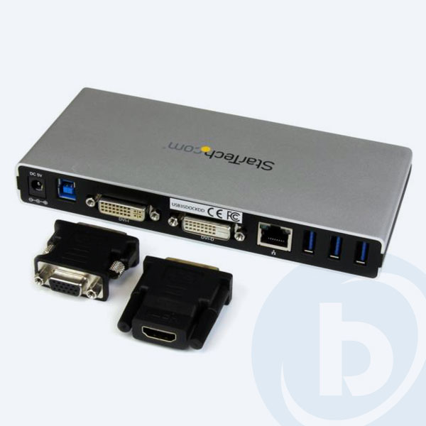USB3SDOCKDD - Base StarTech.com Replicador de Puertos USB 3.0 de Aluminio con 2x DVI para Port&aacute;til