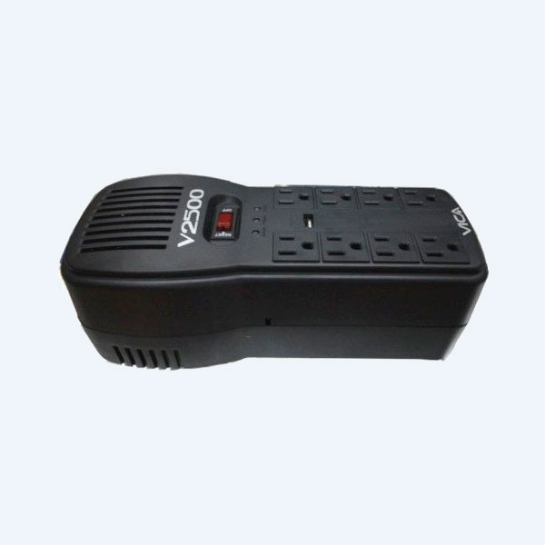 Regulador Vica V2500, 2500VA/1500W, 3 Pasos de Reg, 6 Tomas de Corriente