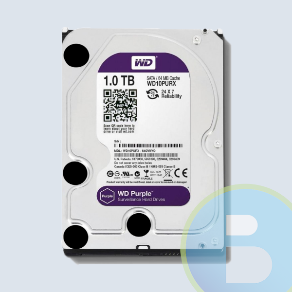 Disco Duro para Videovigilancia Western Digital Purple 3.5'', 1TB, SATA III, 6 Gbit/s, 64MB Cache