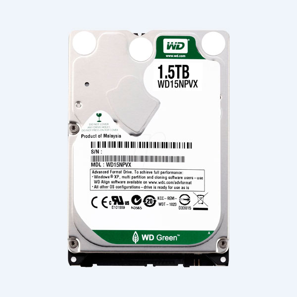 Disco Duro Interno Western Digital WD15NPVX, 1.5TB, 2.5'', SATA III, Para Portátil