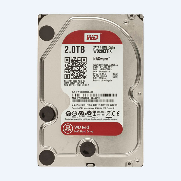 Disco Duro Interno Western Digital RED, 2TB, 3.5'', Sata 6, Para NAS