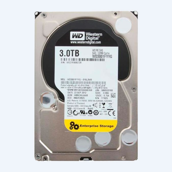 Disco Duro Interno Western Digital WD3001FYYG, 3TB, 3.5'', SAS, Hot Plug, Para Servidor