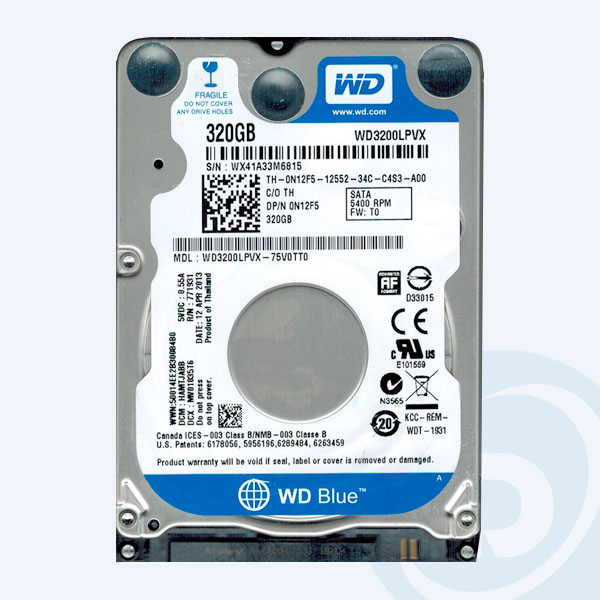WD3200LPVX - Disco Duro Interno Western Digital WD3200LPVX BLUE, 320GB, 2.5'', SATA3, para Notebook/Ultrabook