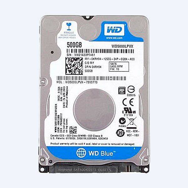 Disco Duro Interno Western Digital Blue WD5000LPVX, 500GB, 2.5'', 7mm, SATA III, Para Laptop