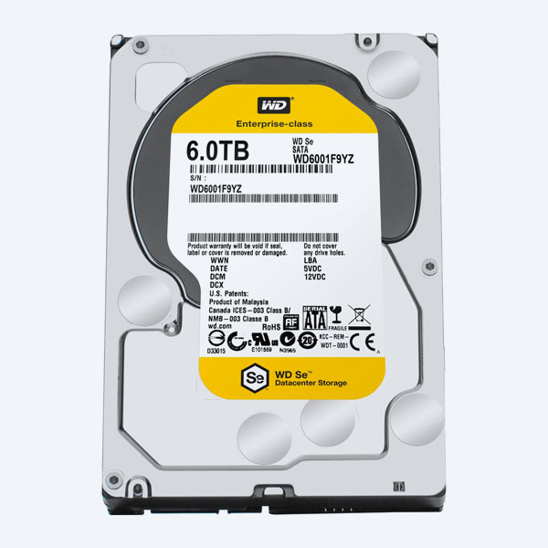 Disco Duro Interno Western Digital SE,  6GB/S, 7200 RPM, 6TB, 3.5'', SATA, Hot Plug, para DataCenter
