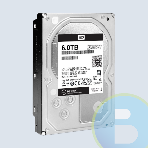 Disco Duro Interno WD Black 3.5 6TB, SATA3, 6GB/s, 128MB, 7200 RPM, /Gamer/Alto Rendimiento