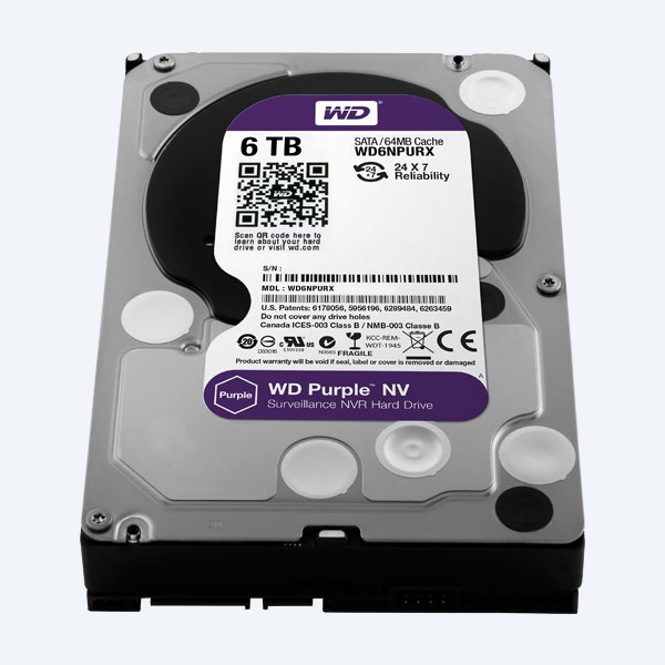 Disco Duro Interno Western Digital Purple NV, 6TB, 3.5'', SATA, para Videovigilancia, hasta 64 Cámaras