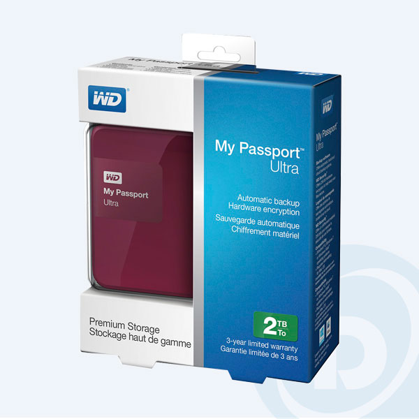WDBBKD0020BBY-NESN - Disco Duro Externo Portable Western Digital My Passport Ultra, 2TB, 2.5&rsquo;&rsquo;, USB 3.0, Frambuesa