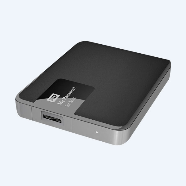 Disco Duro Externo Portable Western Digital My Passport for Mac, 2TB, 2.5’’, USB 3.0, Negro/Plata