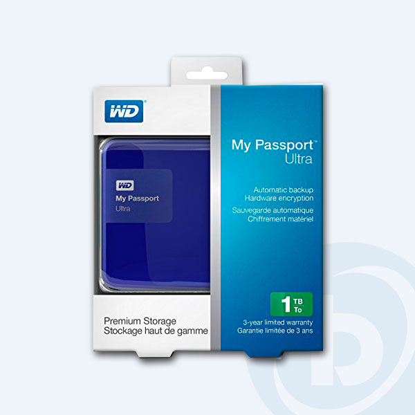 WDBGPU0010BBL-NESN - Disco Duro Externo Portable Western Digital My Passport Ultra, 1TB, 2.5&rsquo;&rsquo;, USB 3.0, Azul