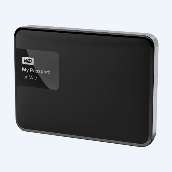 Disco Duro Externo Portable Western Digital My Passport for Mac, 1TB, 2.5’’, USB 3.0, Negro/Plata