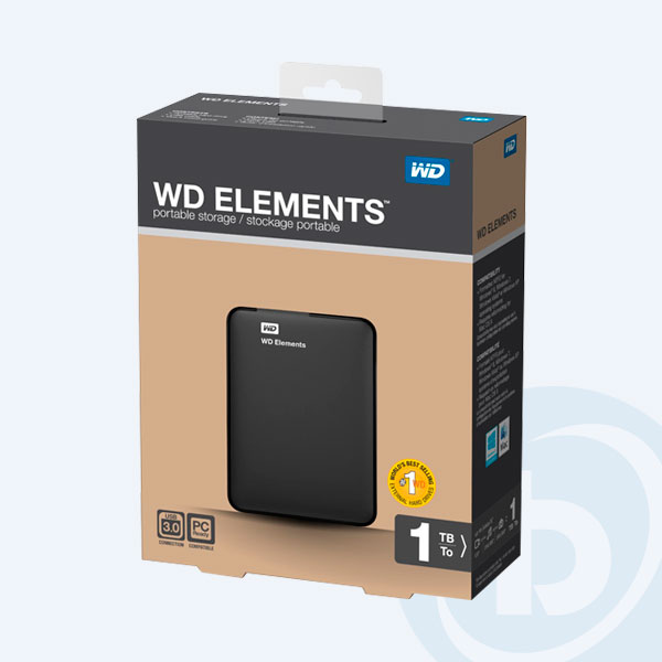 WDBUZG0010BBK-NESN - Disco Duro Externo Portable Western Digital Elements, 1TB, 2.5'', USB 3.0