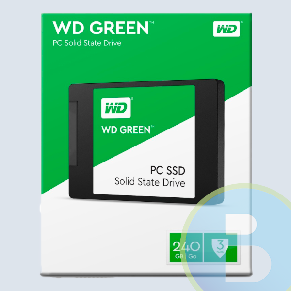 Unidad de Estado Solido SSD WD Green 2.5 240GB, Sata3, 6GB/s, 7mm, Lect 540MB/s, Escrit 465MB/s