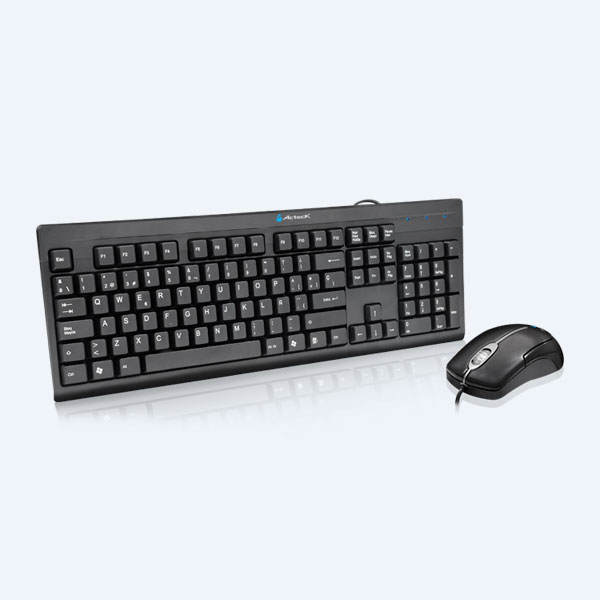 Combo Cableado Acteck Ak2-2200, Teclado y Mouse, USB, Negro