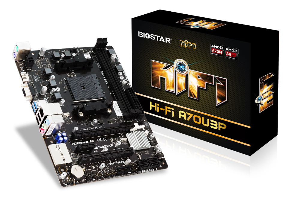 Tarjeta Madre Biostar A70U3P, 2XDDR3 2600(OC), Socket FM2+/FM2