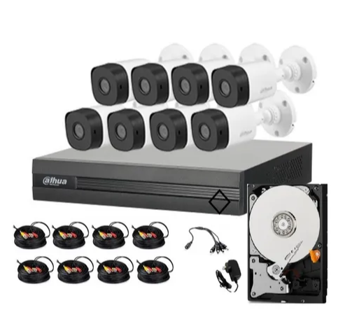 Kit 4 Cámaras 1080p Dahua 500 Gb Baluns Dvr 8 Canales