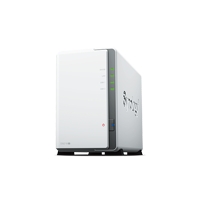 NAS Synology DS218J, de 2 Bahias, max. 2 x 12TB, Marvell Armada 385 88F6820 1.30GHz, USB 3.0, Blanco, no incluye Discos
