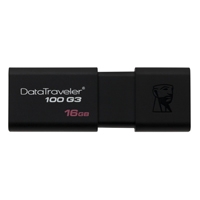 Memoria USB 3.0 KINGSTON, 16GB, USB 3.0, Negro