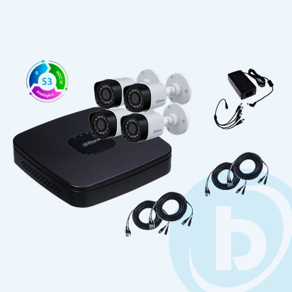 Video Grabador en Red DVR Dahua HCVR4104CS3KITII, 4 canales, HDMI, 4 Cámaras