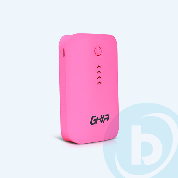 Batería Portátil GHIA GAC-025, 7800 Mah, USB, Lampara LED, Rosa