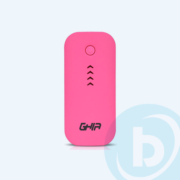 Bateria Portátil GHIA GAC-021, 3600 Mah, USB, Lampara, Rosa