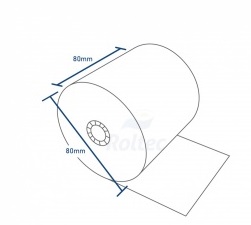 Rollo de Papel Térmico, 80 x 80mm, 50 Rollos