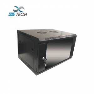 SBETECH GNLPAR6URP - Gabinete de pared 6UR/ 600mm de profundidad/ Puerta delantera de cristal templado/ Cerradura y llaves
