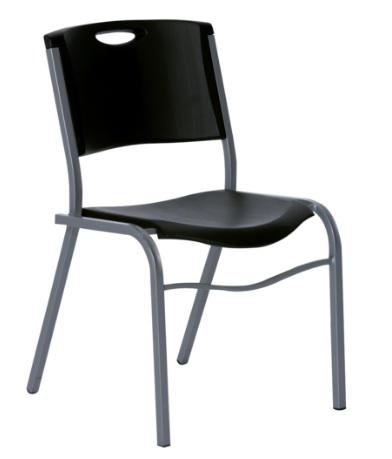 SILLA  RESINA (NEGRO, ACERO)